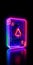 Ultra realistic poker card Joker multicolore neon effect energy.Generative AI