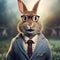 Ultra-realistic Rabbit In Glasses And Suit: Uhd Digital Art With Forestpunk Style