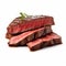 Ultra-realistic Steak Slices Photography On White Background