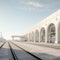 Ultra Realistic Train Station Photograph In Lisbon - Side View