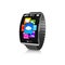 Ultra-thin black curved screen smartwatch with metal watchband