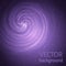 Ultra violet cosmic abstract background. Spiral and sparkling particles vector illustration. Easy to edit design template