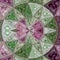 Ultra violet glass flower quartz effect stained glass, colorful mosaic tile pattern in violet, green and white