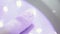 Ultra violet manicure lamp, gel Polish, women`s hand close-up