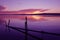 Ultra violet sunset on Bolsena lake, Italy