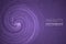 Ultra violet wavy space background. Glowing spiral cosmic banner. Infinity vector illustration. Easy to edit design template