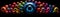 Ultra-Wide Background of a Large Stack of Vibrantly Colored Glass Eyeballs (Generative AI)