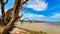 Ultra wide image of Arch Railway bridge across the Godavari river in Rajahmundry, Andhrapradesh, India