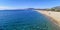 Ultra wide panorama of the beach and the Gulf of Orosei in Sardinia