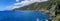 Ultra wide panorama of the coastline of the Cinque Terre