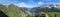 Ultra wide panorama from the Gotthardpass in Switzerland