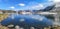 Ultra wide panorama of the lake in the Gotthardpass