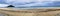 Ultra Wide Panorama of St. Michaels Mount and Beach, Cornwall, England.