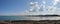 Ultra Wide View of the beach of Saint Malo City during low tide