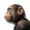 Ultradetailed Hyper-realistic Chimpanzee Portrait On White Background