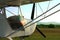 Ultralight aircraft in sunset