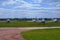 Ultralight airplanes on the airfield.