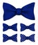 Ultramarine blue bow tie with white dots realistic vector illustration