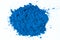 ultramarine pigment, dry paint on a white background, macro