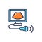 Ultrasonic diagnostic system color line icon. Outline pictogram for web page, mobile app, promo