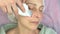 Ultrasonic face cleaning procedure.