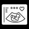 Ultrasonography vector icon. Black and white screening baby illustration. Solid linear icon.
