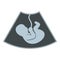 Ultrasound baby icon, flat style