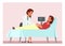 Ultrasound diagnostics flat vector illustration