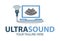 Ultrasound diagnostics logo. Medical research, gynecology clinic, polyclinics, obstetrics and hospitals, vector design and