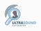 Ultrasound diagnostics logo. Medical research, gynecology clinic, polyclinics, obstetrics and hospitals, vector design and illustr