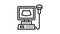 ultrasound digital machine line icon animation