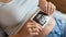 Ultrasound image pregnant baby photo. Woman holding ultrasound pregnancy picture. Pregnancy, medicine, pharmaceutics