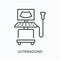 Ultrasound machine flat line icon. Vector outline illustration of sonography. Ultrasonic equipment thin linear medical