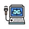 ultrasound radiology computer color icon vector illustration