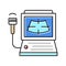 ultrasound radiology computer color icon vector illustration