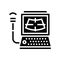 ultrasound radiology computer glyph icon vector illustration