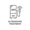 Ultrasound treatment thin line icon, sign, symbol, illustation, linear concept, vector