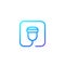 Ultrasound vector line icon on white