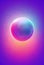 Ultraviolet dynamic sphere from cyber universe, 3d rendering.