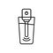 Ultraviolet water sterilizer with glass. Line art icon of portable device for home use and camping. Contour isolated vector