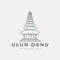 ulun danu line art logo vector illustration template design. icon traditional culture bali