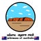 Uluru ayers sand rock mountain in petermann nt Australia vector line icon.