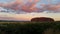 Uluru, Northern Territory, Australia 02/22/18. View of the ever changing colours of Uluru at sunset from a designated viewing
