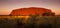 Uluru in the sunset, the colour changing monolit