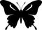 Ulysses butterfly Black Silhouette Generative Ai