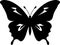 Ulysses butterfly Black Silhouette Generative Ai