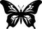 Ulysses butterfly Black Silhouette Generative Ai