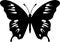 Ulysses butterfly Black Silhouette Generative Ai