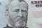 Ulysses Grant on the US fifty person or 50 bill macro closeup