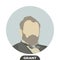 Ulysses S. Grant, President of the United States of America. Stylized portrait. Vector illustration on white background